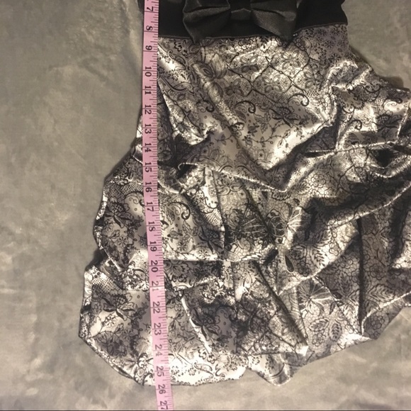 Silver/Black Paisley cocktail dress sz.9 - Picture 6 of 7